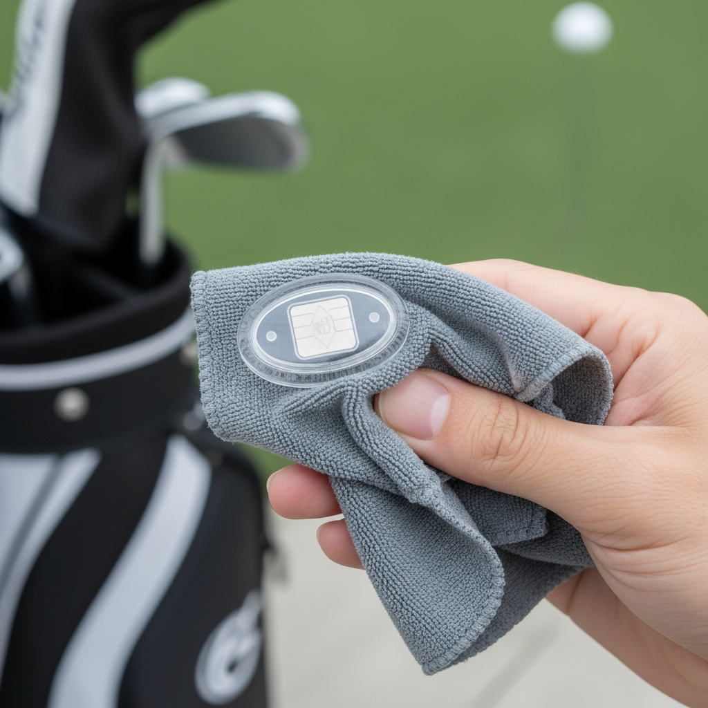 Hand wiping club fob with included scented cloth, clean shine on plastic